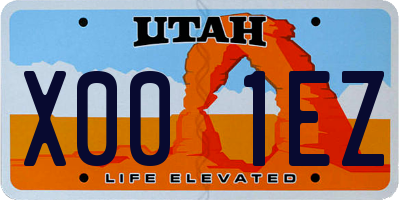 UT license plate X001EZ