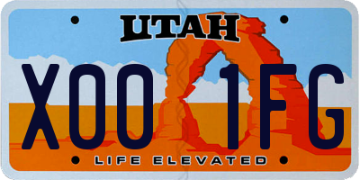 UT license plate X001FG