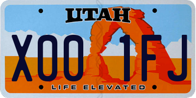 UT license plate X001FJ
