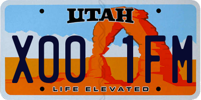 UT license plate X001FM