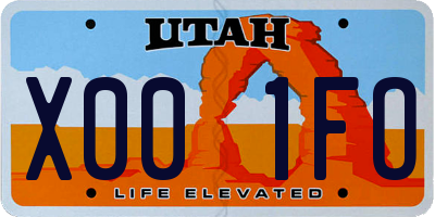 UT license plate X001FO