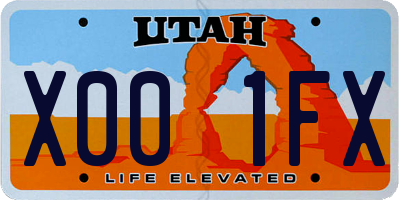 UT license plate X001FX