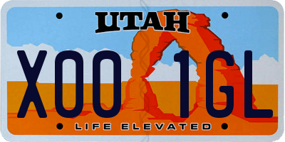 UT license plate X001GL