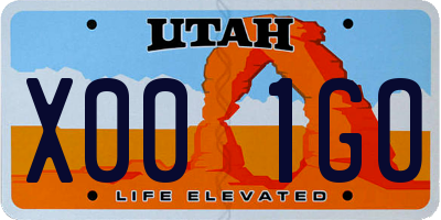UT license plate X001GO