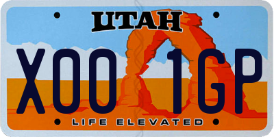 UT license plate X001GP