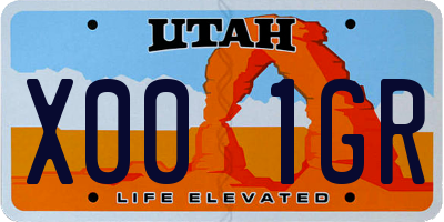 UT license plate X001GR
