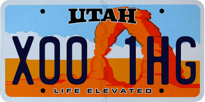 UT license plate X001HG