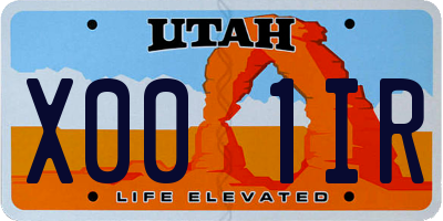 UT license plate X001IR