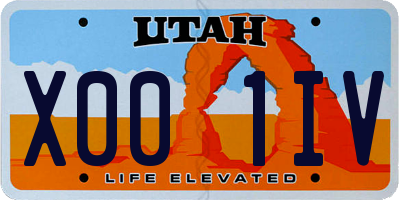 UT license plate X001IV