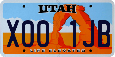 UT license plate X001JB