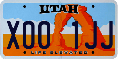 UT license plate X001JJ