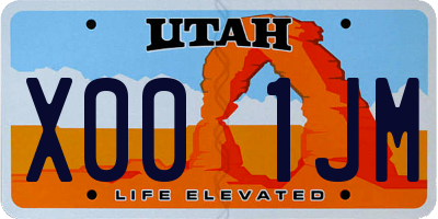 UT license plate X001JM