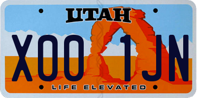 UT license plate X001JN