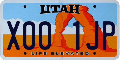 UT license plate X001JP