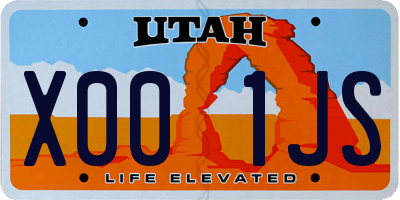 UT license plate X001JS