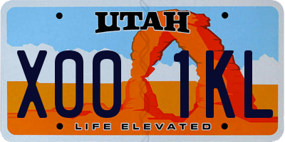 UT license plate X001KL