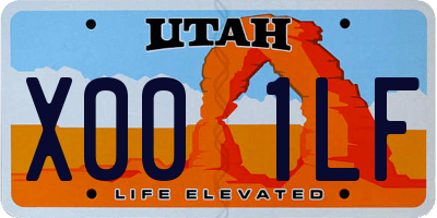 UT license plate X001LF