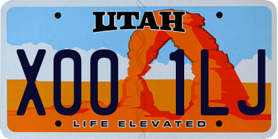 UT license plate X001LJ