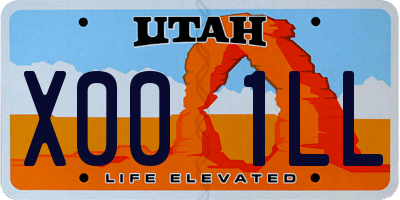 UT license plate X001LL