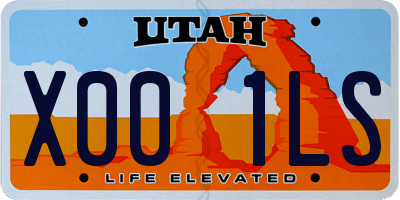 UT license plate X001LS
