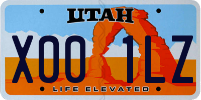 UT license plate X001LZ
