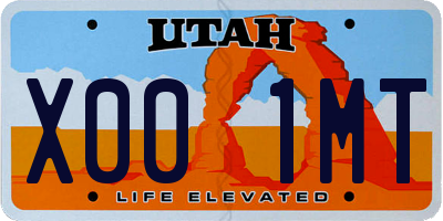 UT license plate X001MT