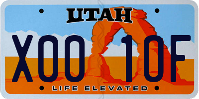 UT license plate X001OF