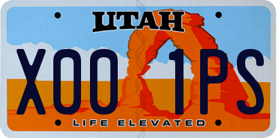 UT license plate X001PS
