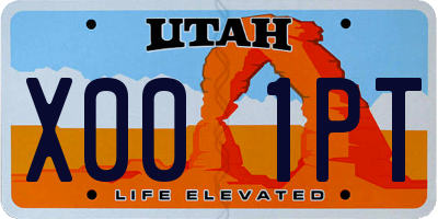 UT license plate X001PT