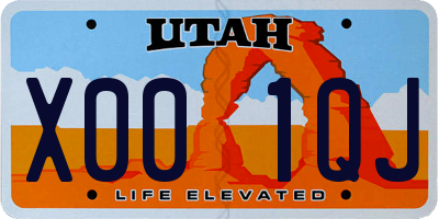 UT license plate X001QJ