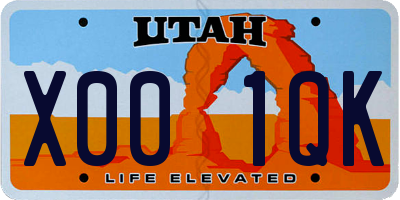 UT license plate X001QK
