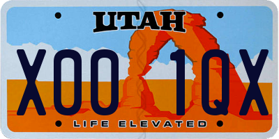 UT license plate X001QX