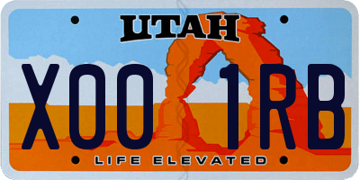 UT license plate X001RB