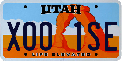 UT license plate X001SE