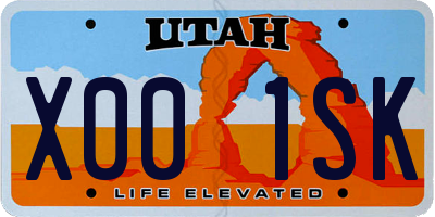 UT license plate X001SK