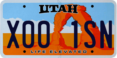 UT license plate X001SN