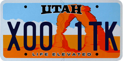 UT license plate X001TK
