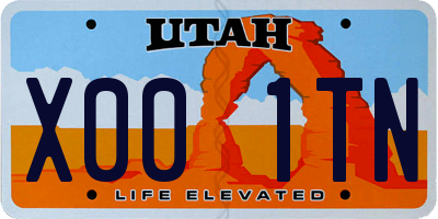 UT license plate X001TN