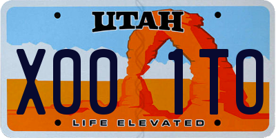UT license plate X001TO