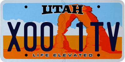 UT license plate X001TV