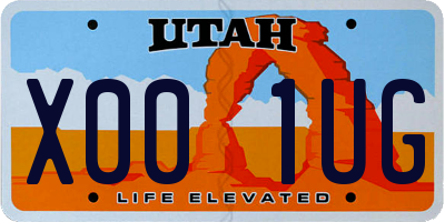 UT license plate X001UG