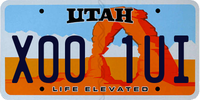 UT license plate X001UI