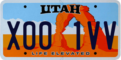 UT license plate X001VV