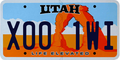 UT license plate X001WI