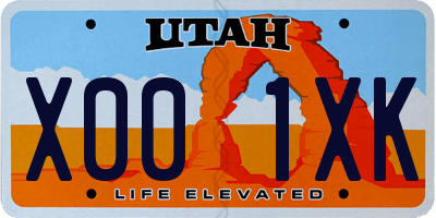 UT license plate X001XK