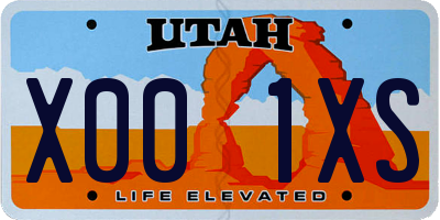 UT license plate X001XS