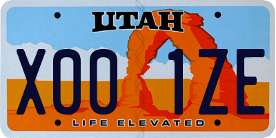 UT license plate X001ZE