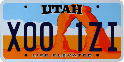 UT license plate X001ZI