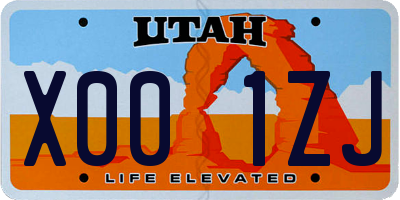 UT license plate X001ZJ