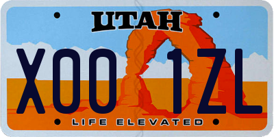 UT license plate X001ZL